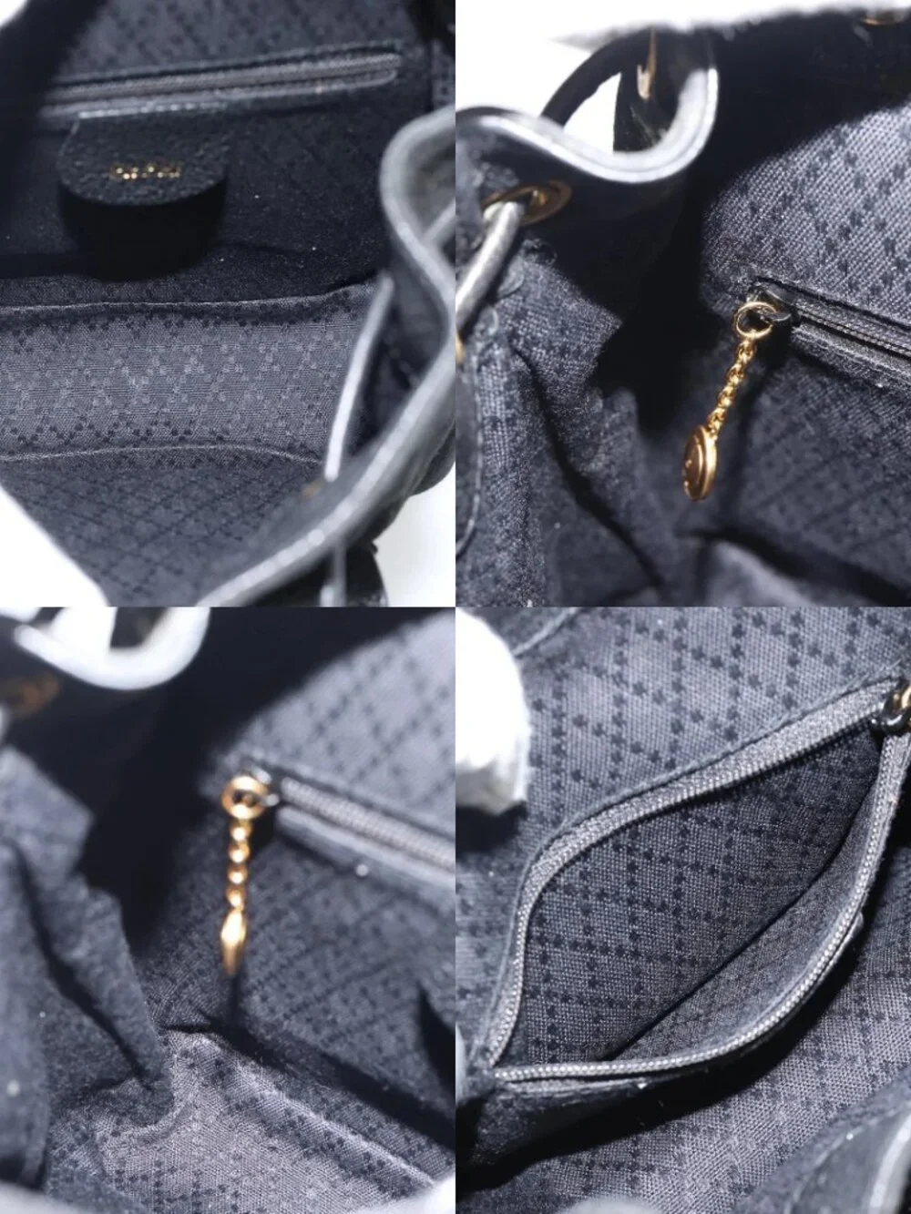 GUCCI Bamboo Backpack Suede Leather Black Auth BA6791